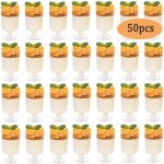50 pices mini verrines  dessert 100ml gobelets  dessert ronds en plastique coupe apritif parfait ...