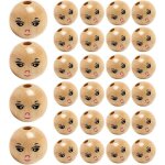 50 pi�ces de perles en bois � visage souriant avec des trous de 4 � 5 mm perles s�paratrices pour bracelets ...