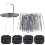 50 piquets de jardin ave rondelles piquets de fixation en acier galvanis pour baches agraphes de fixation ...