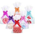 50 sachets en cellophane transparents à fond plat - avec 50 n?uds - pour noël anniversaires et mariages ... 50 sachets en cellophane transparents à fond plat - avec 50 n?uds - pour noël anniversaires et mariages ...