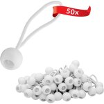 50 tendeurs �lastiques boule plastique blancs haute tension pour b�ches / pavillon / tentes / jardin ...