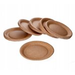 Assiettes jetables en carton brun - Écologiques - 19 cm - durables - pratiques - sécuritaires Assiettes jetables en carton brun - Écologiques - 19 cm - durables - pratiques - sécuritaires