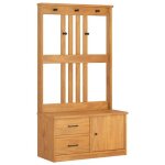 505861& portemanteau - armoire de vestiaire sandnes 87x40x1595 cm bois massif pin