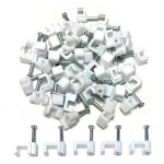 50pcs clips de fixation plats en plastique blanc pour cbles lectriques tvtlphoneinternet 6mm