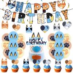 50pcs decoration anniversaire bluey deco anniversaire pour enfants th�me anniversaiballons anniversai ...