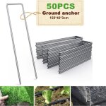 50pcs piquets de fixation en acier galvanis 3mm 150x40mm ancrage au sol de jardin en forme de u pour ...