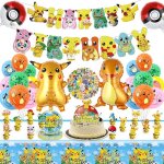51pcs decoration f�te anniversaire?pok�mon ballons danniversaire de d�coration de f�te pikachu kit de ...