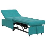 530880& canap - lit 3 en 1lit banquetteconvertible en velours turquoise