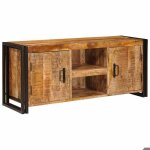 [5323099]meuble tv - banc tv - meuble t�l� - marron 120x30x50cm bois de manguier brut massifpoids:23. ...