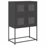 586428& bahut de rangement pour séjour - buffet haut - noir 68x39x107 cm acier 586428& bahut de rangement pour séjour - buffet haut - noir 68x39x107 cm acier