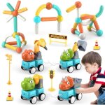 58pcs blocs de construction magntiques avec voiture dinosaure jouets ducatifs cratifs pour la prmaternelle ...