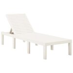 59135& bain de soleil plastique blanc - l195 x p65 x h32 cm