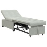 597250& canap - lit 3 - en - 1lit banquetteconvertible dpliant en velours gris clair