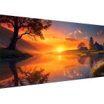 5d coucher soleil diamond painting kit complet diamant painting lac peinture diamant adulte diy broderie ...