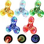 5er set led cristal fidget set finger toy hand fidget spinner spielzeug
