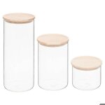 5five - lot de 3 bocaux hermet en verre 04l / 09l / 15l