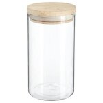 5five - bocal verre couvercle bois hermet 1l 5five - bocal verre couvercle bois hermet 1l