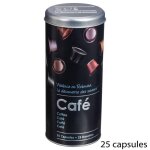 Boite à capsules black edition en métal à relief - noir - 20 capsules Boite à capsules black edition en métal à relief - noir - 20 capsules
