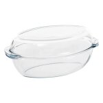 5five - plat  four l35cm oval en verre avec couvercle