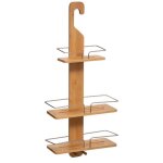 5five - serviteur de douche 3 niveaux métal bambou 5five - serviteur de douche 3 niveaux métal bambou