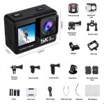 Cam�ra sport 5k 30fps170�grand - angleeis30m �tanche kamera2. 4g wifi avec t�l�commandenoir