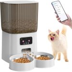 5l distributeur croquettes 2 chat avec 1080p camra 2. 4g wifi enregistreur 10s vocal et connect app ...