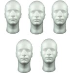 5pcs 12 tte de mannequin homme en polystyrne blanche pour porte perruques chapeaux affichage