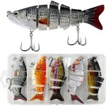 5pcs leurre truite poissons nageur flottants leurre p�che crochets aigus durs yeux r�alistes en 3d - ...