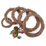 5pcs naturelle couronnes de vigne couronnes bois couronnes en rotin naturel artisanale couronne de no�l ...