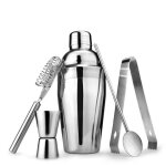 Outils de bar - 5pcs - acier inoxydable - shaker 750ml - jigger 20 / 40ml - passoire 175cm Outils de bar - 5pcs - acier inoxydable - shaker 750ml - jigger 20 / 40ml - passoire 175cm