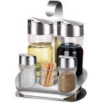 5pièce ensemble de bouteilles dépices sel et poivre shakers huile et le vinaigre et cure - dent boîte ... 5pièce ensemble de bouteilles dépices sel et poivre shakers huile et le vinaigre et cure - dent boîte ...