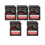 5pices sandisk sd card carte mmoire sd sandisk 128go extreme pro sdhc sdxc uhs - i classe 10 200m - ...