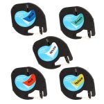 Ruban d�tiquettes - dymo - letra tag - 12mm - 5pk - plastique - multicolore