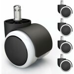 5x roulettes pour sols durs avec revtement en pvc silencieux et sans rayures - roulettes universelles ...