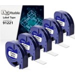 5x ruban pour �tiqueteuse compatible pour dymo letratag ruban 12mmx 4m plastique noir sur blancrecharge ...