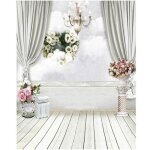 5x7ft rideau blanc toile de fond studio fleur photo photographie plancher fond