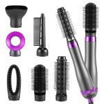 6 en 1 brosse soufflante seche cheveux brosse lissante ensemble de brosse  air chaud chauffante lisseur ...