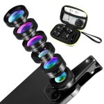 6 en 1 kit dobjectifs pour tlphone portable objectif fisheye 205 grand angle 140 04x macro 25x lentilles ...