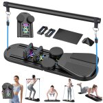 6 en 1 planche pilates - avec compteur - ensemble pilates reformer - rebond automatique - pliable - exercices ...