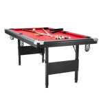 Table de billard - duoku - vp69 - portable - pliable - rouge et noir