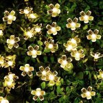 6. 5m blanc chaud lumires solaires de ficelle de fleur de led guirlandes lumineuses pour dcorations ...