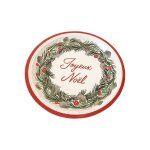 6 assiettes carton couronne nol tradition 23cm rouge bordeaux