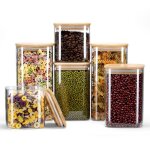 6 bocaux en verre avec couvercles 750 ml / 1150 ml / 1500 ml boîtes de rangement pour cuisine récipient ... 6 bocaux en verre avec couvercles 750 ml / 1150 ml / 1500 ml boîtes de rangement pour cuisine récipient ...