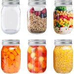 6 bocal en verre avec couvercle pot herm�tique verre id�al pour les aliments pour ainsi que pour la pr�paratio ...