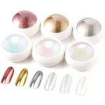 6 bo�tes poudre chrome ongle - effet chrome ongle miroir m�tallique brillant pigments avec paillettes ...