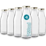 6 bouteilles en verre vides de 750 ml - bouteilles en verre pour jus lait barbecue sauces - idales pour ...