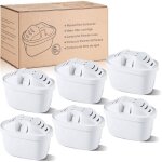 6 cartouches filtrantes mutital - compatibles brita maxtra + aquaphor dafi charbon actif