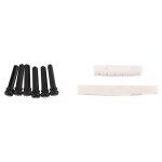 6 cordes de chevalet dos de guitare acoustique et �crou et 6pcs broches de pont de guitare en �b�ne blanc ...