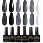 Vernis à ongles - 6 couleurs pailletées - semi permanent - 8ml - uv / led Vernis à ongles - 6 couleurs pailletées - semi permanent - 8ml - uv / led