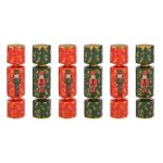 6 crackers casse - noisette papillote surprise 20cm vert anis menthe eau / rouge bordeaux